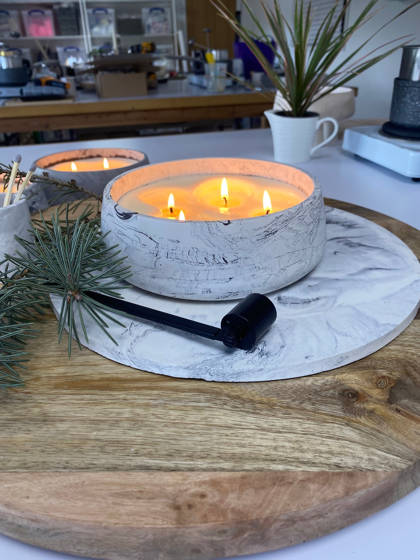 Candle Bowl with Tray Base