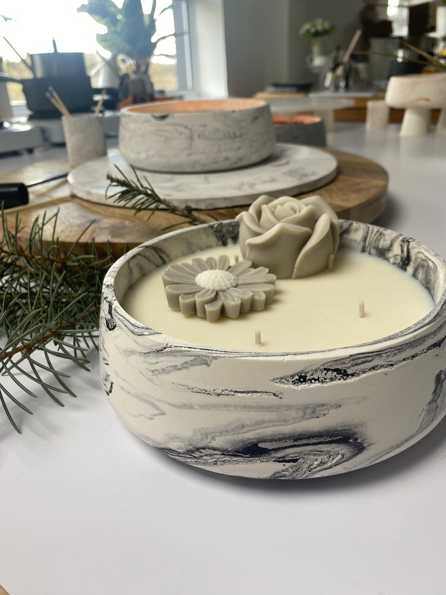 Candle Bowl with Tray Base