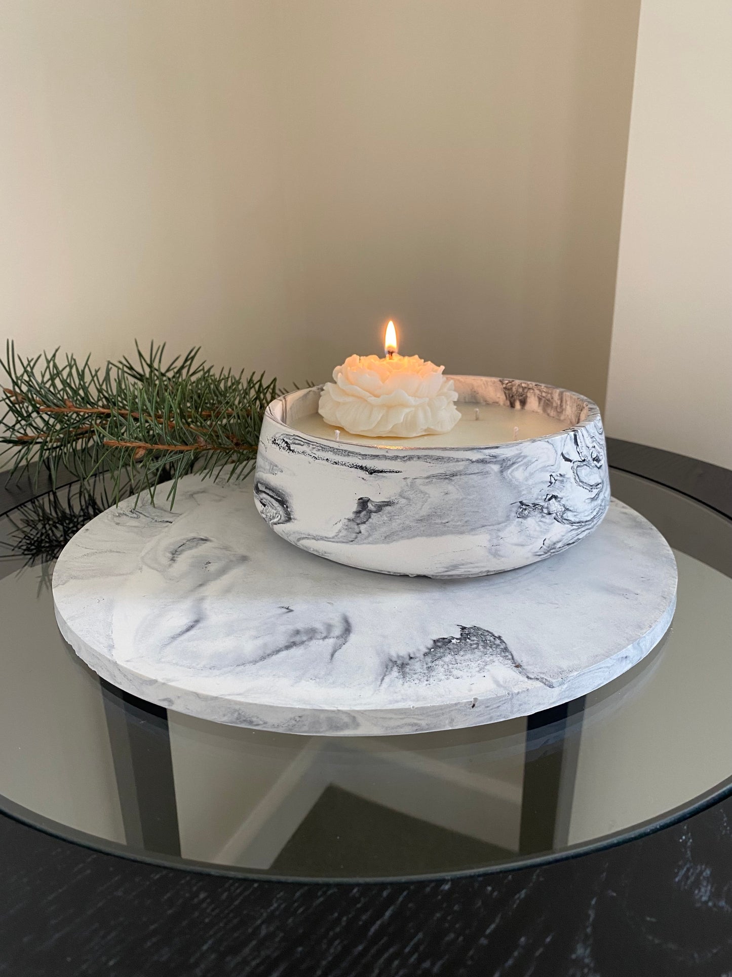 Candle Bowl with Tray Base