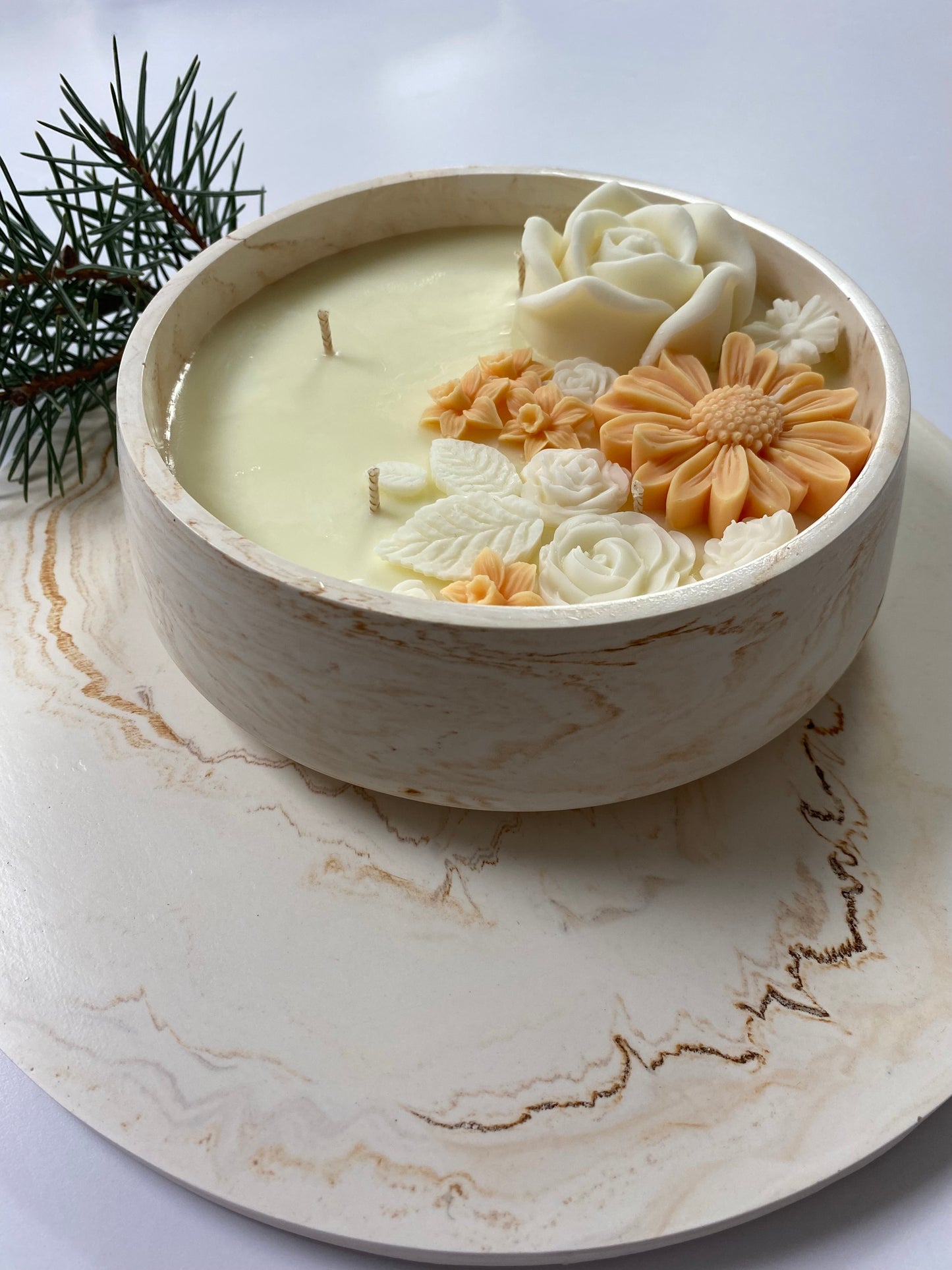 Candle Bowl with Tray Base