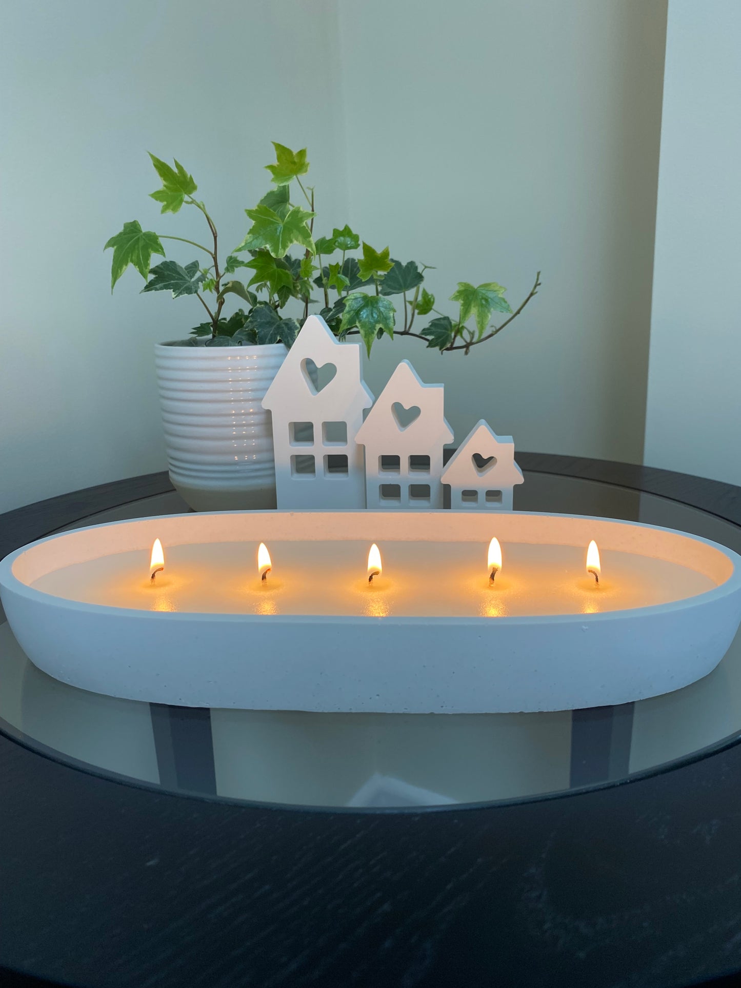 Oblong 5 wick Candle Bowl