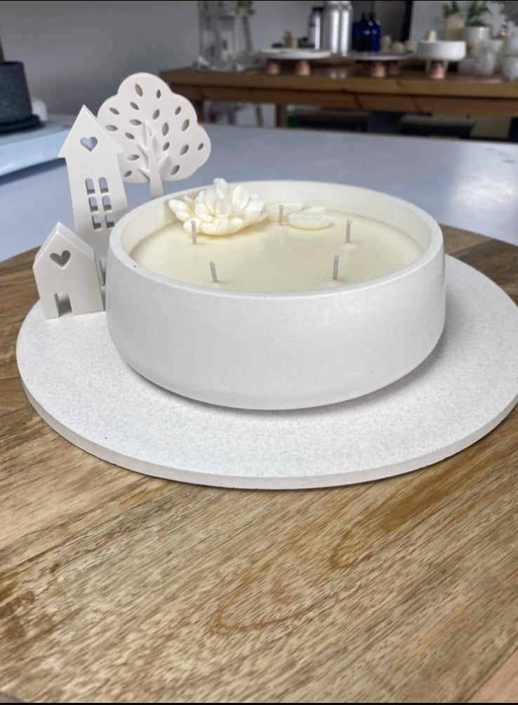 Candle Bowl with Tray Base